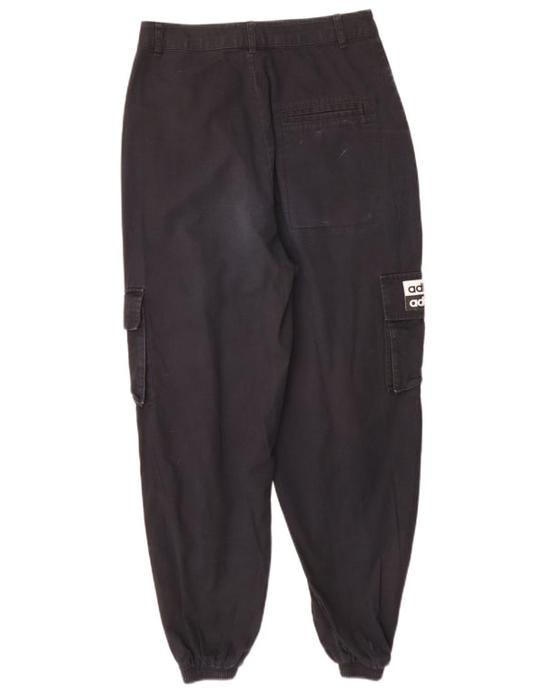 Adidas Womens High Waist Joggers Cargo Trousers UK 8 Small W26 L27 Black
