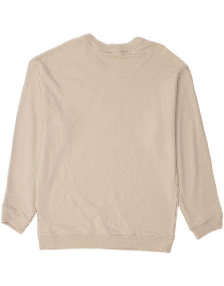 Felpa da uomo ADIDAS maglione cotone bianco medio