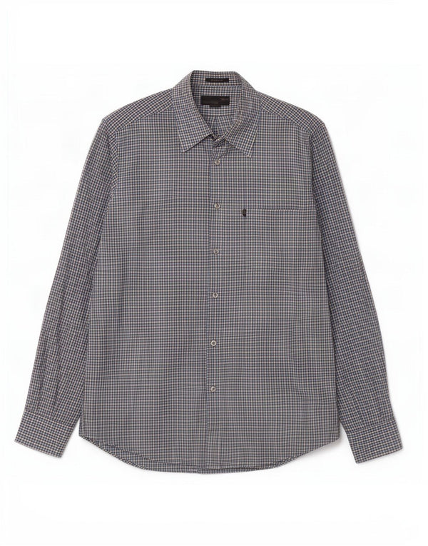 Marlboro Classics Camisa de ajuste regular para hombre 2XL Blue Gingham