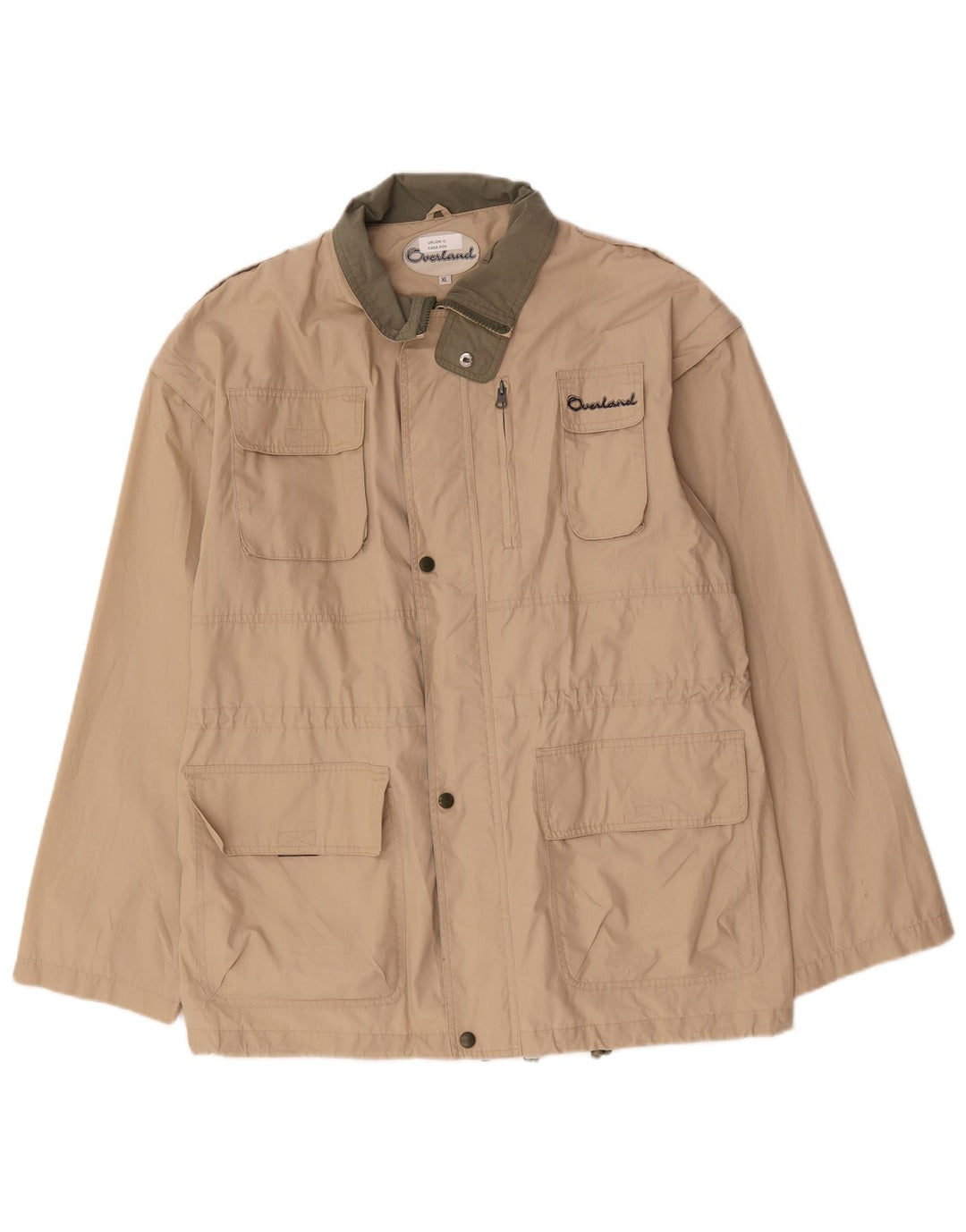 Overland Mens Utility Jacket UK 42 XL Beige Cotton