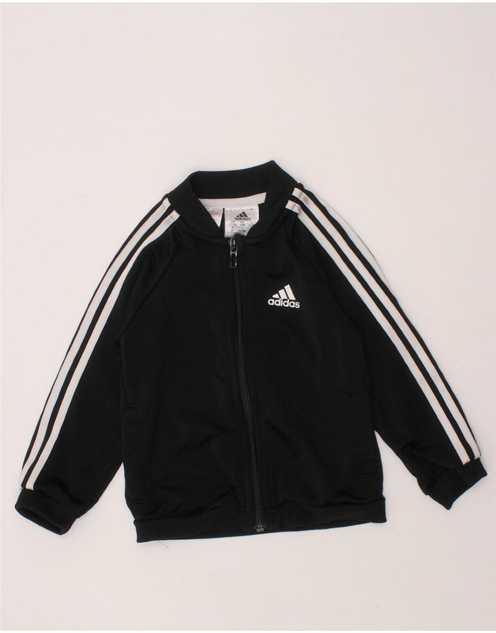 ADIDAS Baby Boys Tracksuit Top Jacket 12-18 Months Black Polyester Vintage Adidas and Second-Hand Adidas from Messina Hembry 