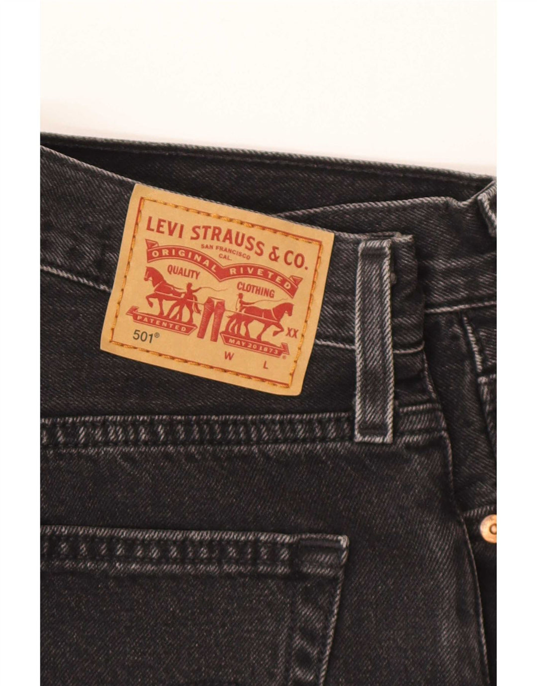 Levi's Womens 501 High Waist Denim Shorts W28 Medium Grey