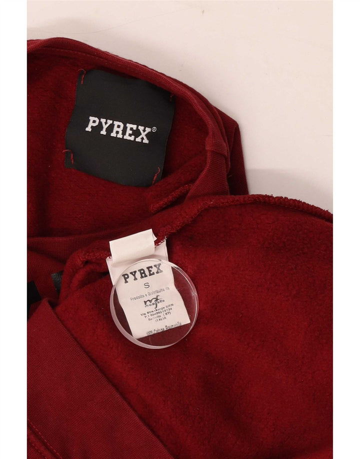 Pyrex Mens Graphic Sweatshirt Jumper Small Burgundy Cotton