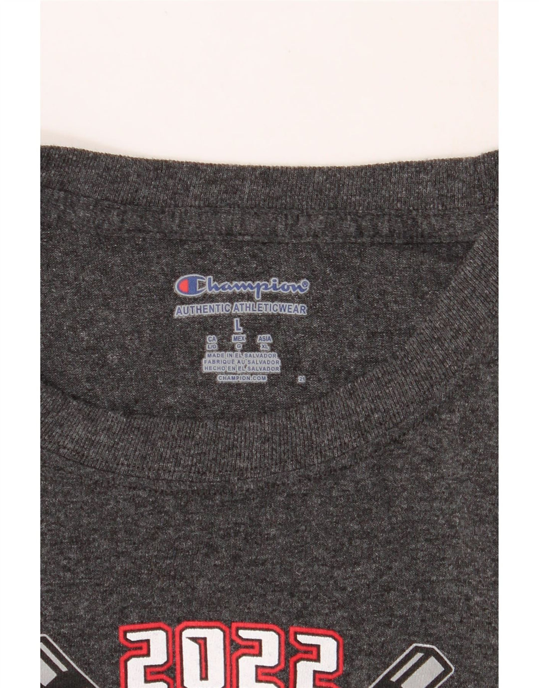 CHAMPION Mens Ohio State Graphic Top Long Sleeve Large Grey Cotton Vintage Champion and Second-Hand Champion from Messina Hembry 