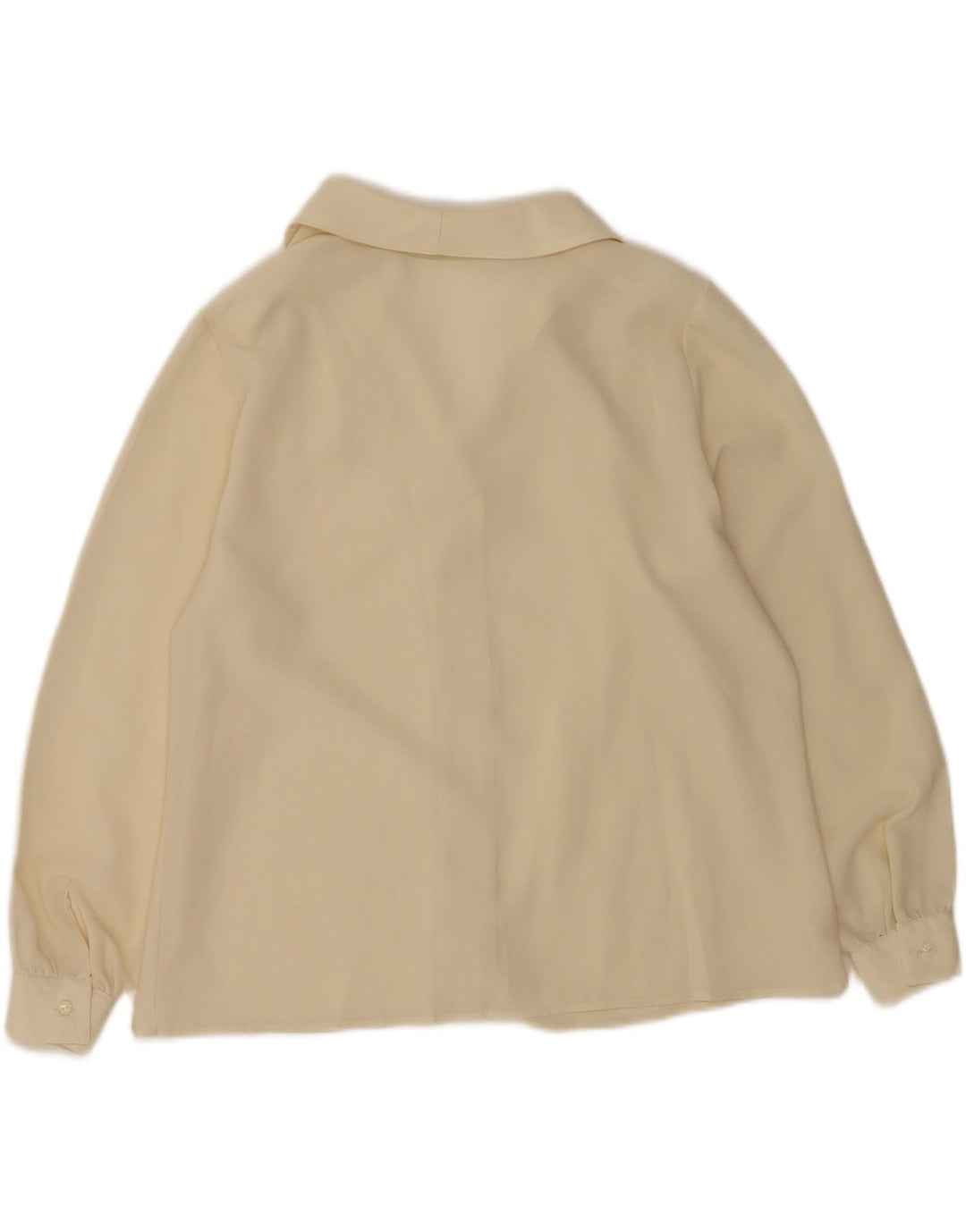 Vintage Womens Shirt Blouse IT 47 XL Beige Polyester