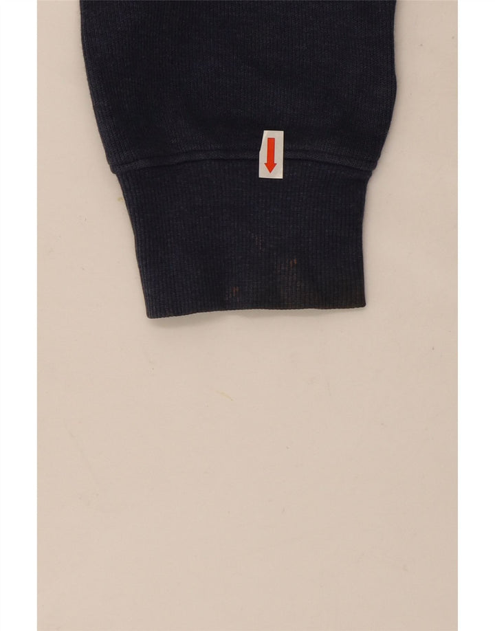 Gant Mens Zip Neck Jumper Sweater Medium Navy Blue Cotton
