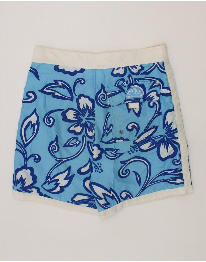 SUNDEK Boys Swimming Shorts 9-10 Years Blue Floral Polyester Vintage Sundek and Second-Hand Sundek from Messina Hembry 
