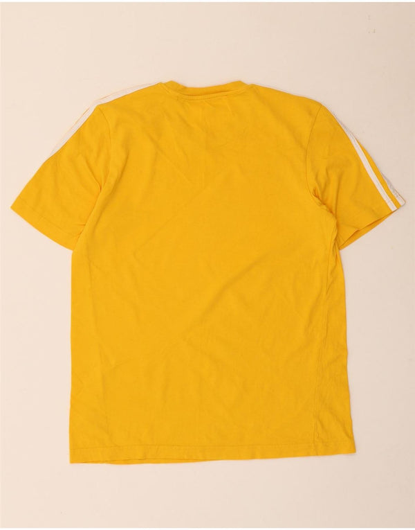 Adidas Mens T-Shirt Top Medium Yellow Cotton