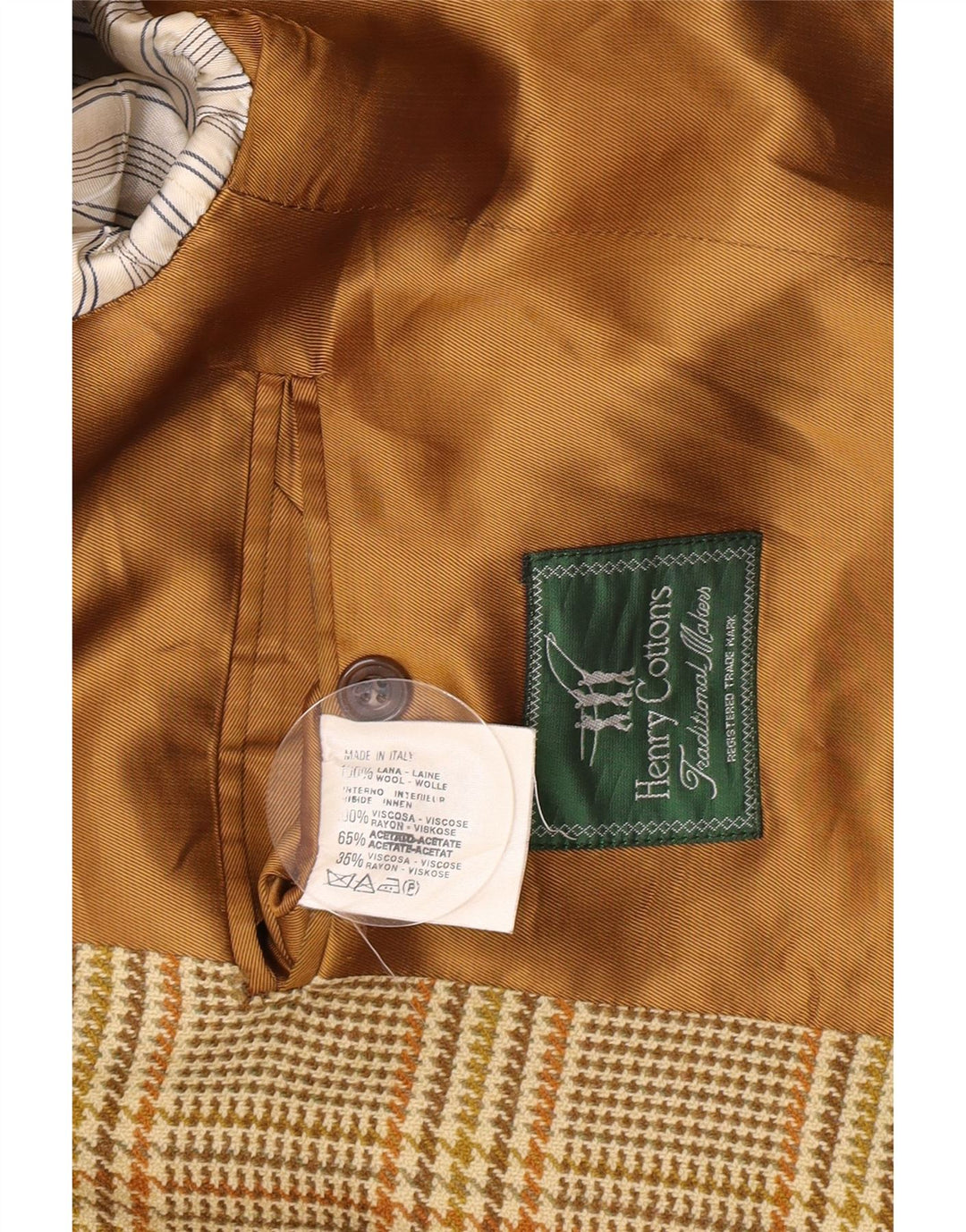 Henry Cottons Mens 2 Button Blazer Jacket IT 50 Large Brown Houndstooth