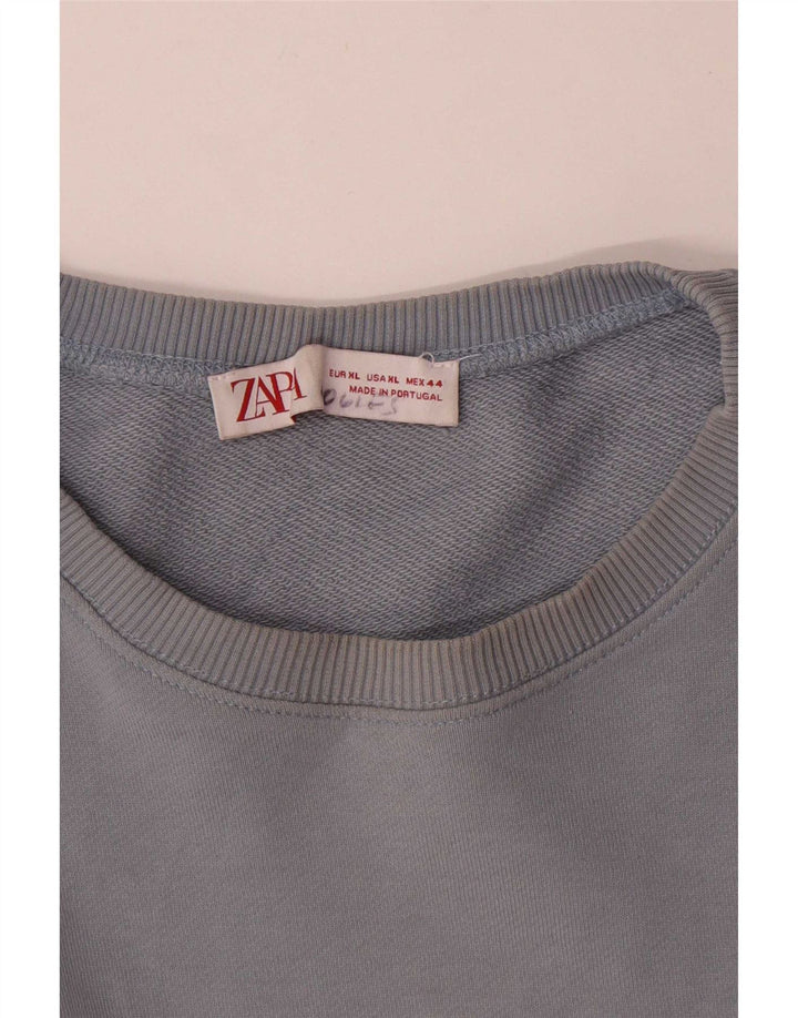 Zara Mens Sweatshirt Jumper XL Blue Cotton