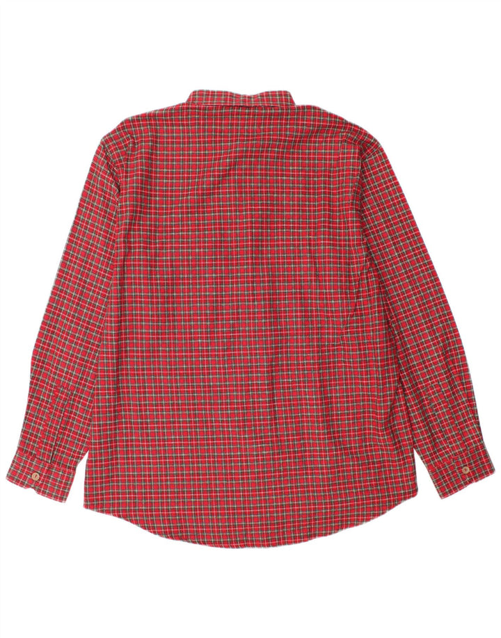 Crown Mens Flannel Shirt Size 43 Large Red Check Cotton