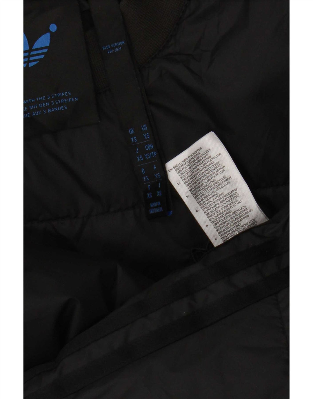 Giacca imbottita pullover oversize da uomo Adidas UK 34 XS poliestere nero
