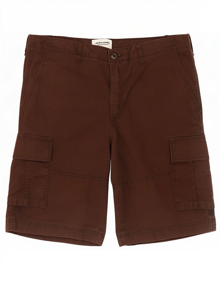 Jack & Jones Mens Cargo Shorts Large W34 Brown Cotton