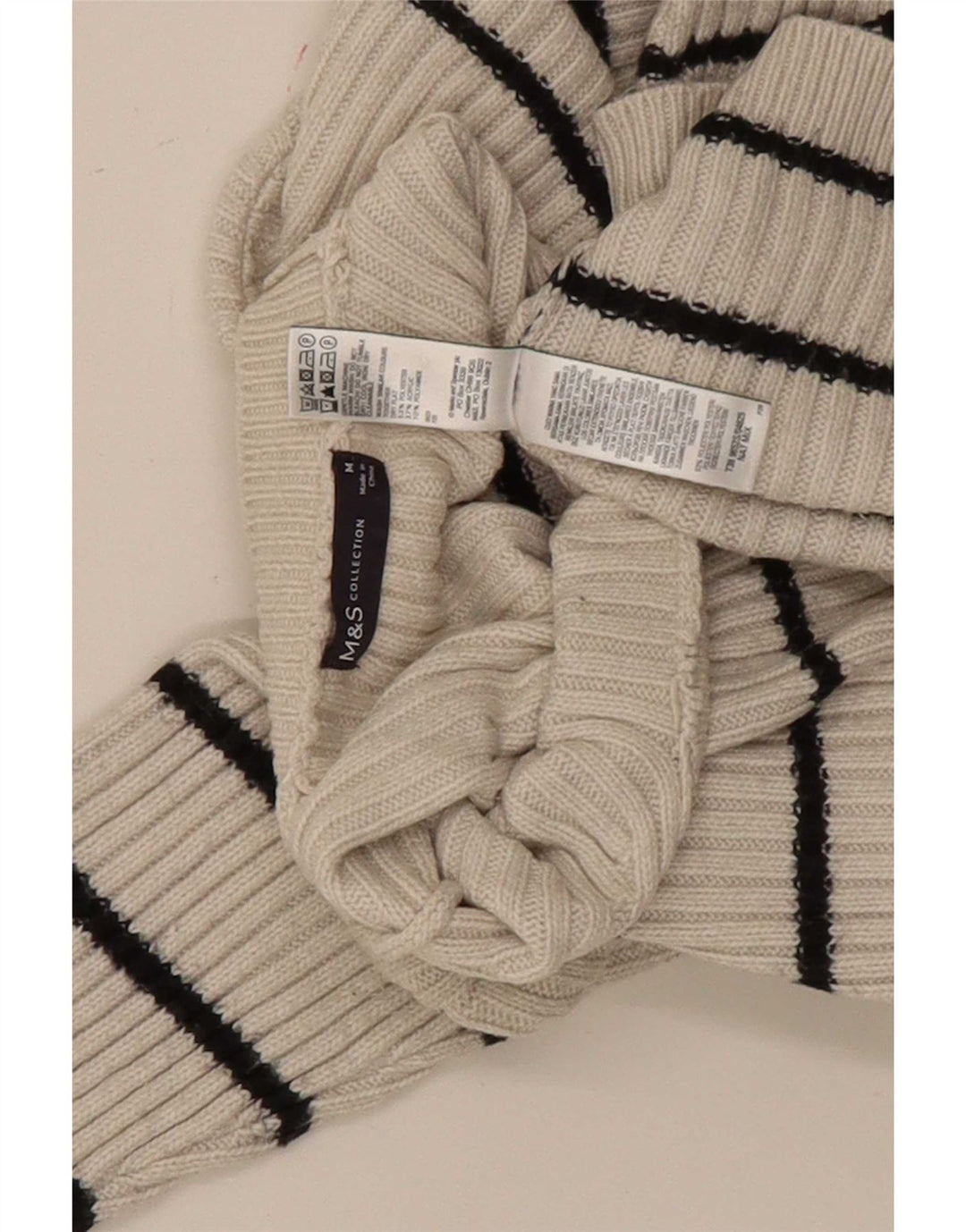 Marks & Spencer Womens Crew Neck Jumper Sweater UK 12 Medium Off White