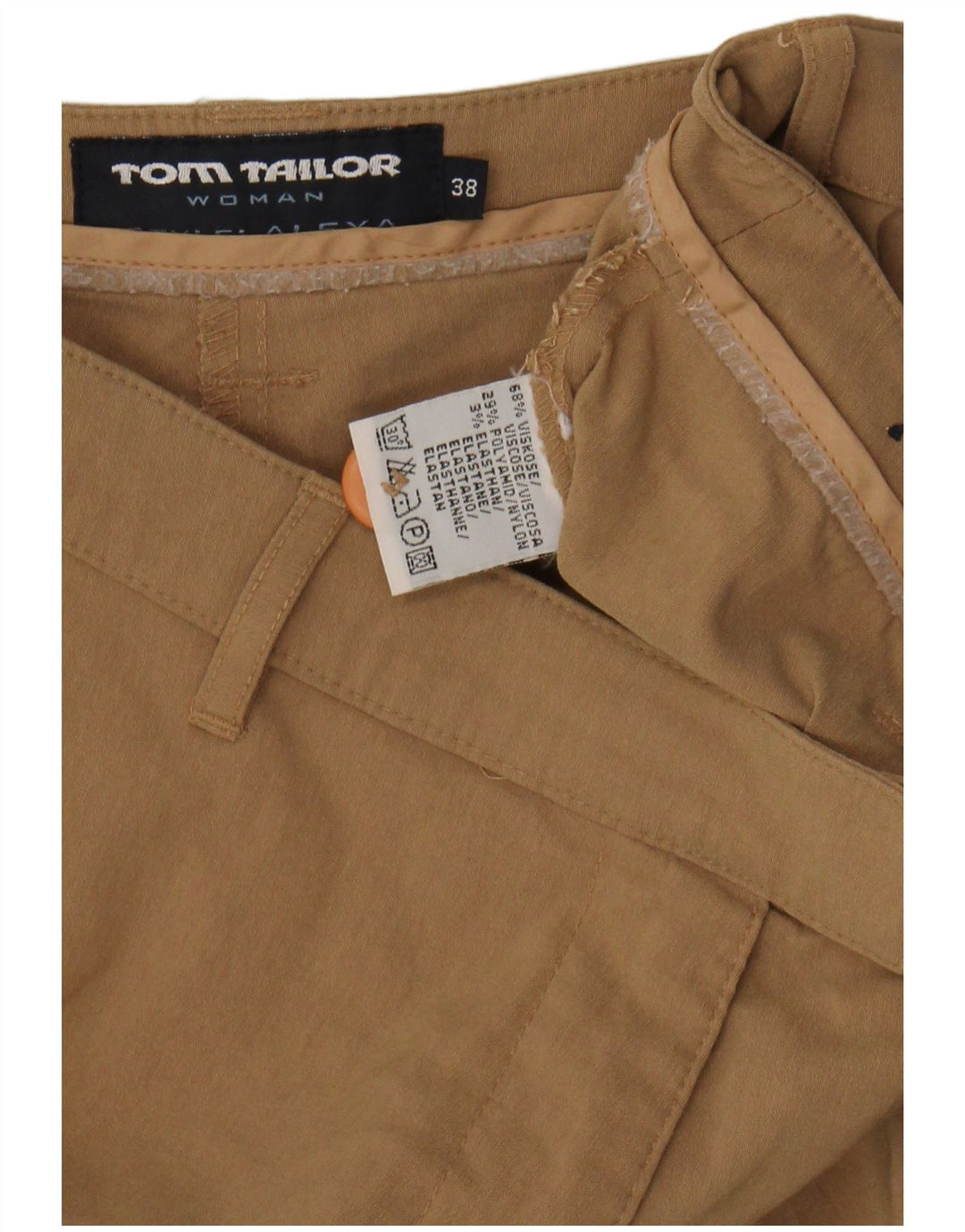 TOM TAILOR Womens Bootcut Casual Trousers EU 38 Medium W30 L30 Beige
