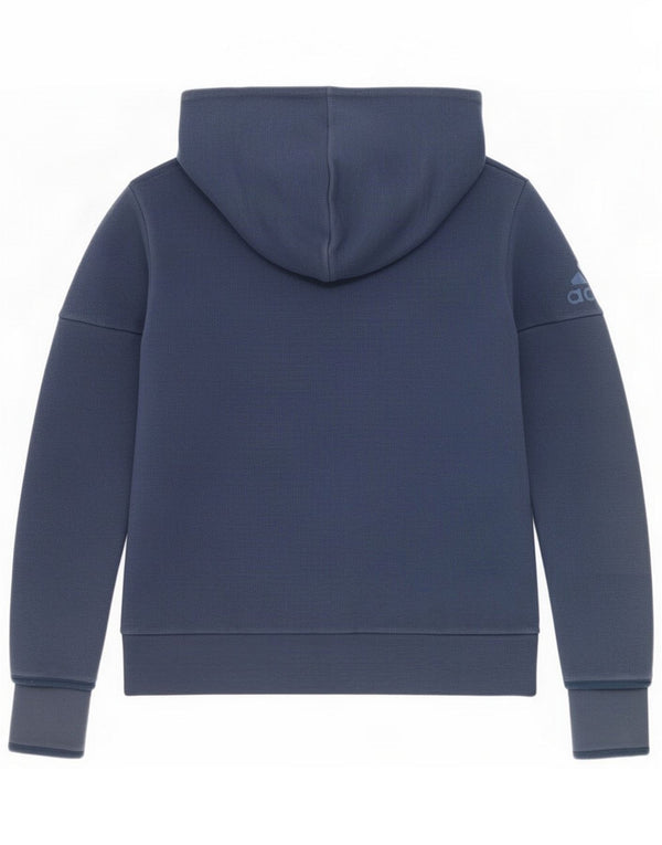 Adidas ženski pulover s kapuljačom s patentnim zatvaračem UK 12/14 Srednje tamnoplavi pamuk