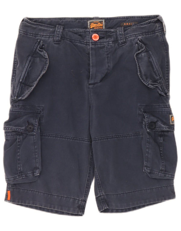 Superdry Mens Cargo Shorts Small W29 Navy Blue Cotton