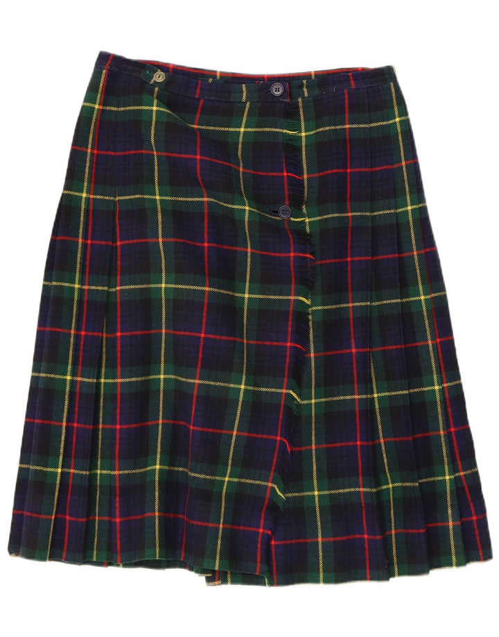 Vintage Womens Wrap Skirt W32 Large  Navy Blue Check