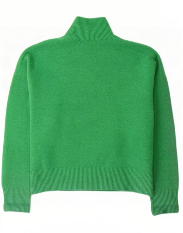 Zara Damen-Pullover mit Rollkragen, übergroß, Gr. 16, groß, grünes Acryl