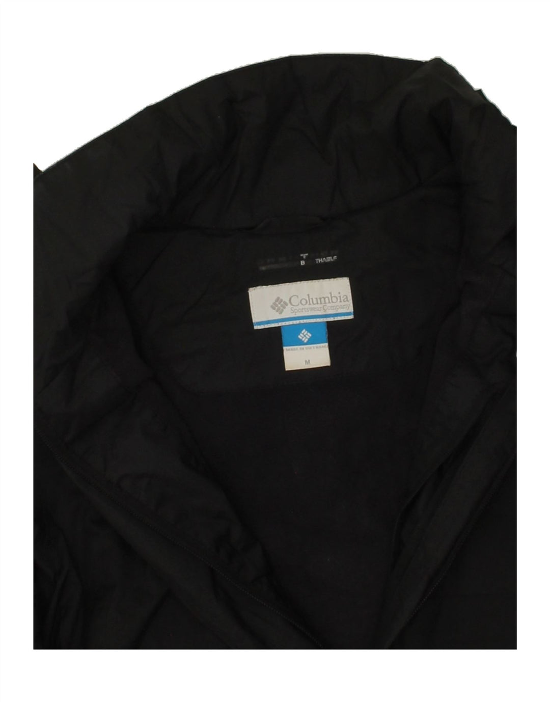 COLUMBIA Womens Hooded Windbreaker Jacket UK 14  Medium Black Polyester Vintage Columbia and Second-Hand Columbia from Messina Hembry 