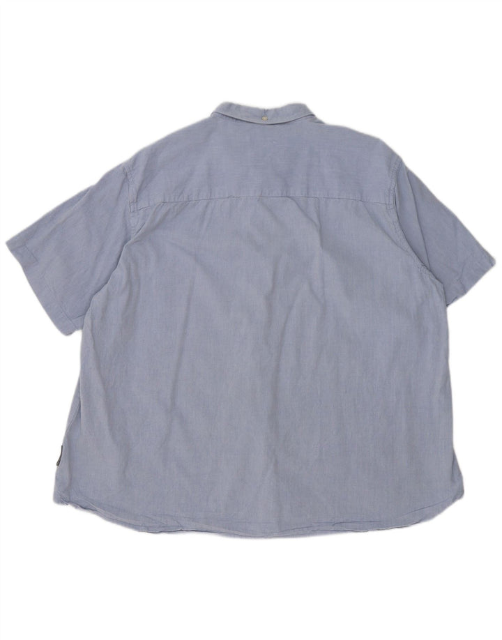 French Connection Mens Short Sleeve Shirt 2XL Blue Cotton
