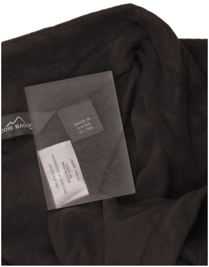 EDDIE BAUER Mens Zip Neck Fleece Jumper XL Grey Polyester
