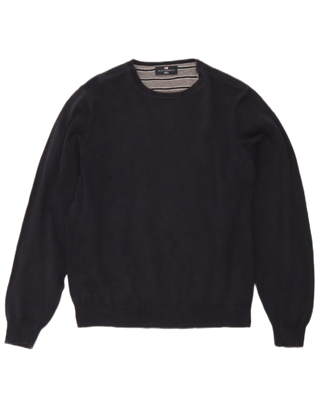 Marks & Spencer Mens Blue Harbour Crew Neck Jumper Sweater Medium Navy Blue