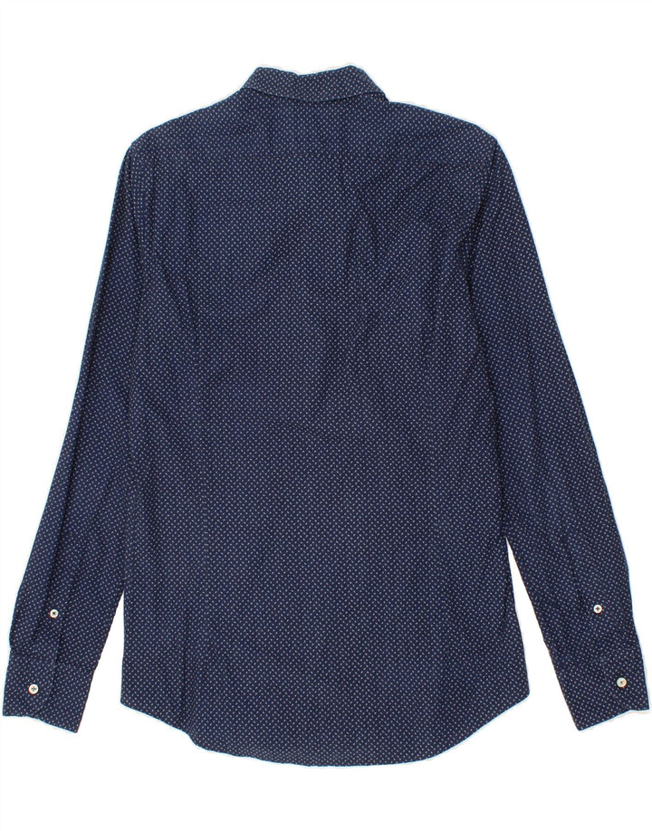 MASSIMO DUTTI Mens Shirt Small Navy Blue Spotted Vintage Massimo Dutti and Second-Hand Massimo Dutti from Messina Hembry 