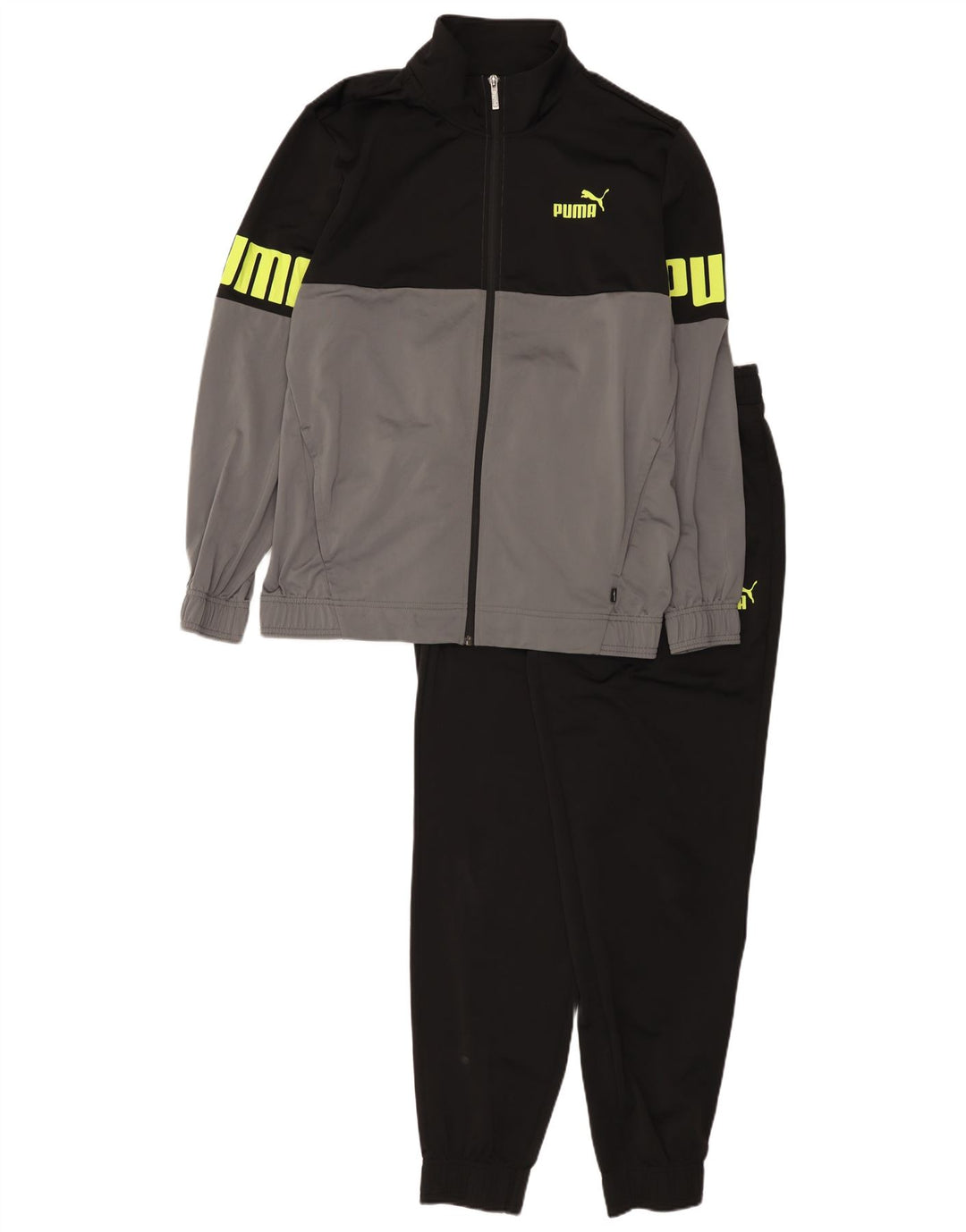 PUMA Survêtement complet graphique pour hommes, grand, noir, polyester color block