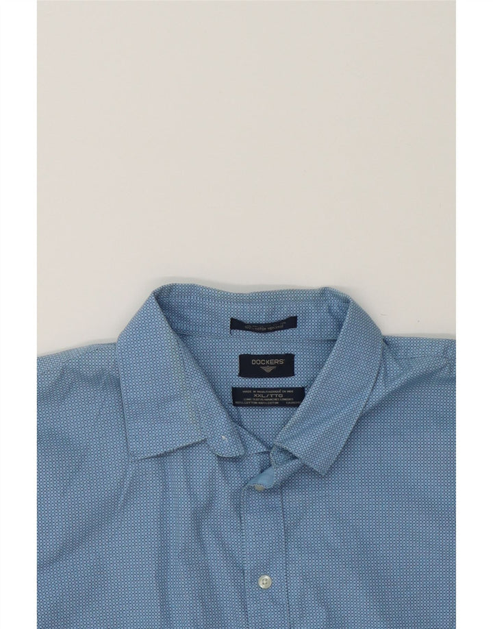 DOCKERS Mens Big & Tall Shirt 2XL Blue Check Cotton Vintage Dockers and Second-Hand Dockers from Messina Hembry 