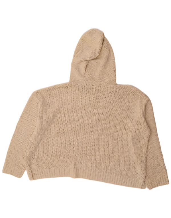 Roxy Pull surdimensionné à capuche pour femme UK 16 Large Polyester Blanc cassé