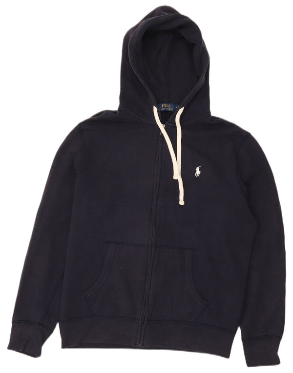 Polo Ralph Lauren Mens Zip Hoodie Sweater Medium Navy Blue Cotton