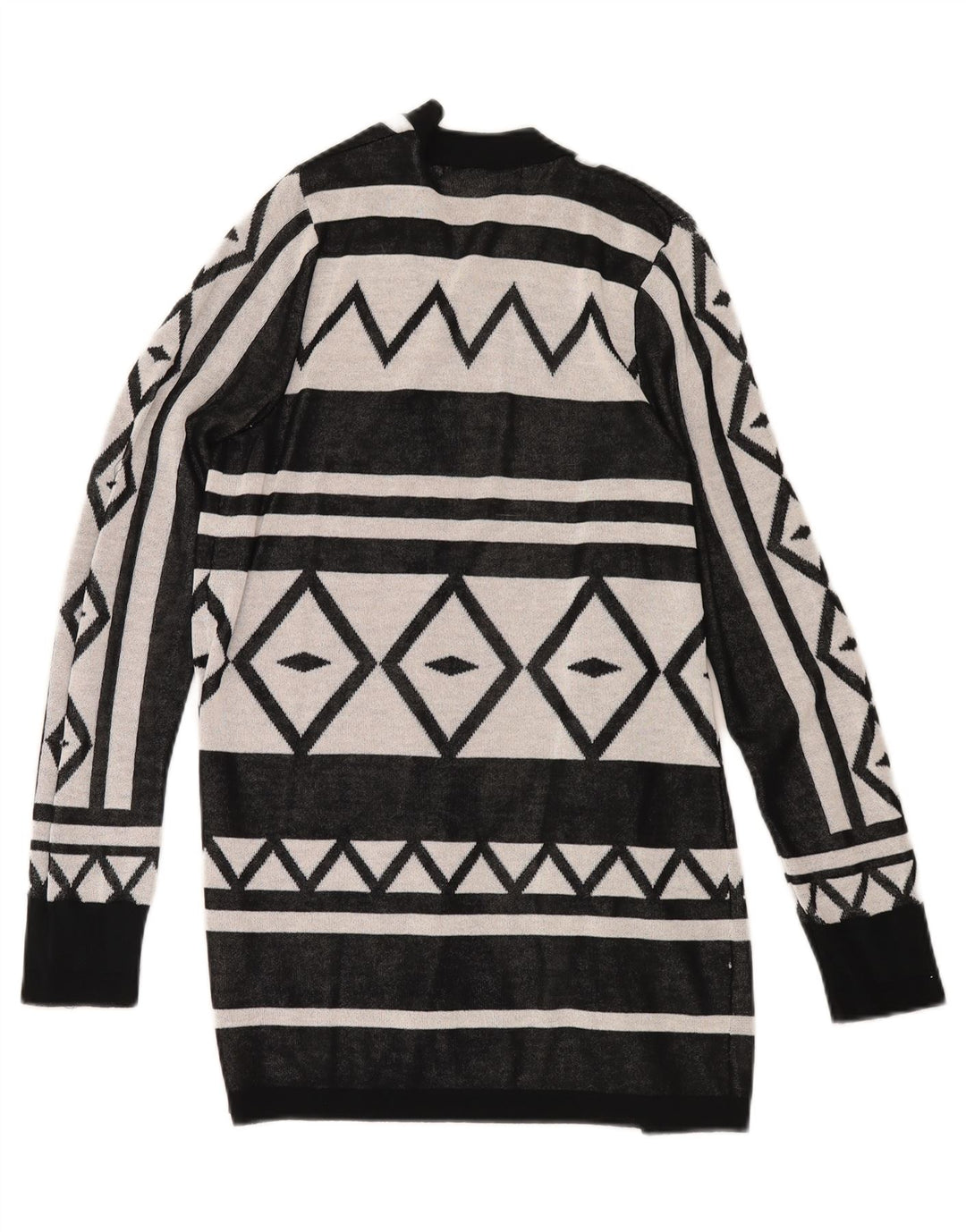 MARKS & SPENCER Womens Cardigan Sweater UK 10 Small Black Geometric Vintage Marks & Spencer and Second-Hand Marks & Spencer from Messina Hembry 