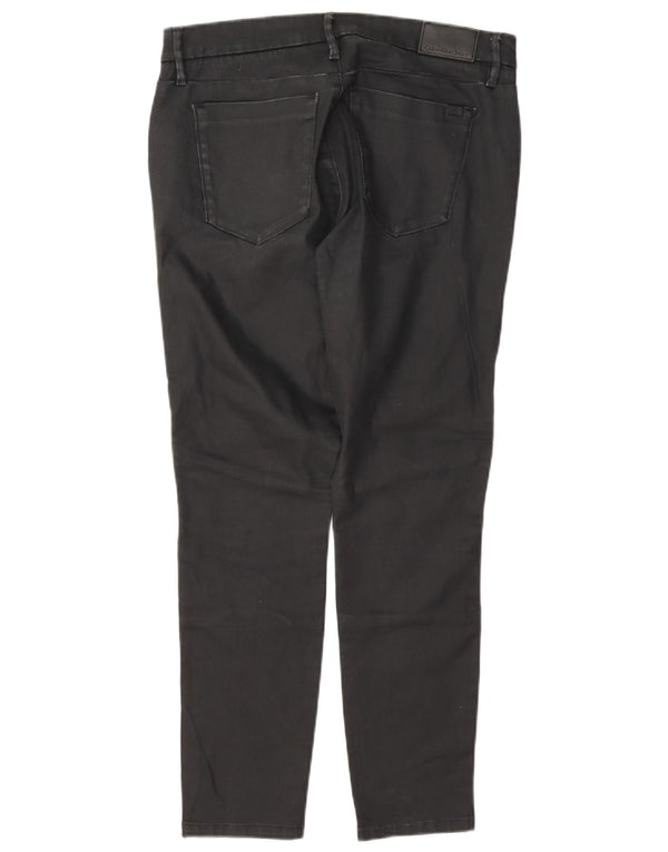 Calvin Klein Womens Waxed Skinny Casual Trousers W31 L27 Black Cotton