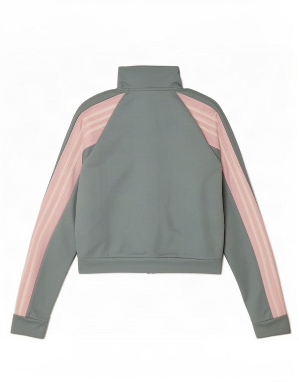 Jachetă de top pentru trening Adidas Crop pentru femei UK 8/10 Small Blue Colorblock