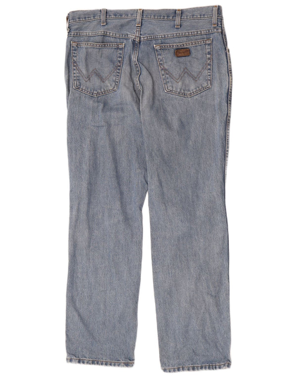 Wrangler Mens Texas Straight Jeans W38 L32 Blue Cotton