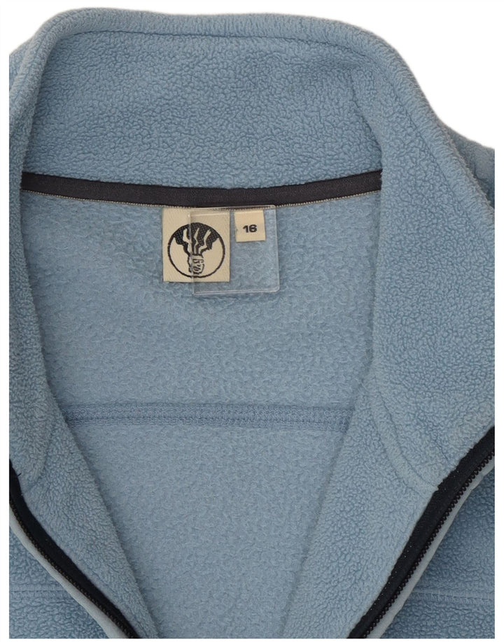 Fat Face Womens Fleece Jacket UK 16 Large Blue Polyester