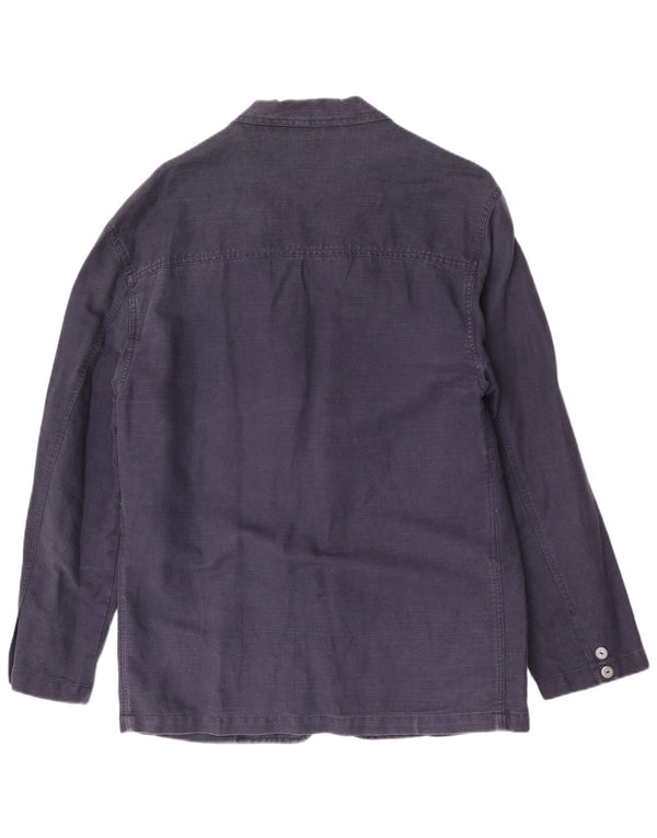 Trussardi Jeans Veste blazer à 2 boutons pour homme UK 42 XL Lin bleu marine