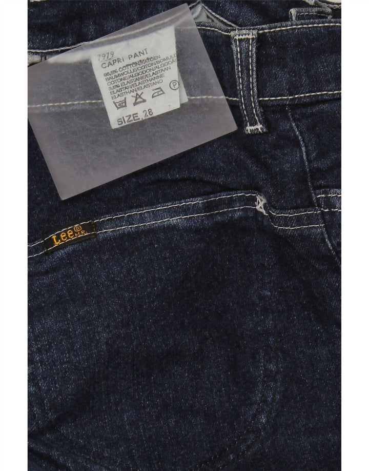 LEE Womens Capri Jeans W28 L22 Navy Blue Cotton