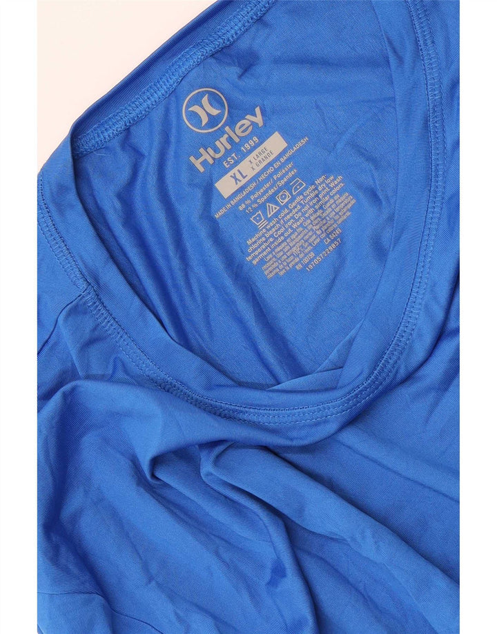 Hurley Mens Graphic Top Long Sleeve XL Blue Polyester