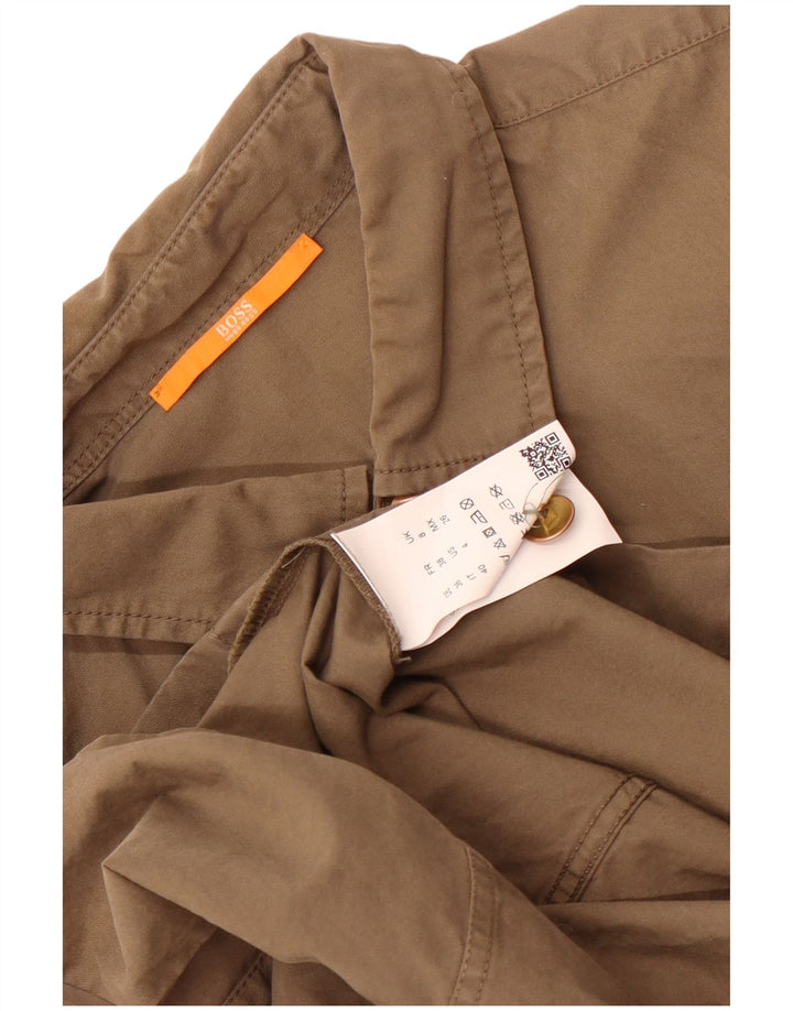 Hugo Boss Womens Utility Jacket UK 8 Small  Khaki Cotton