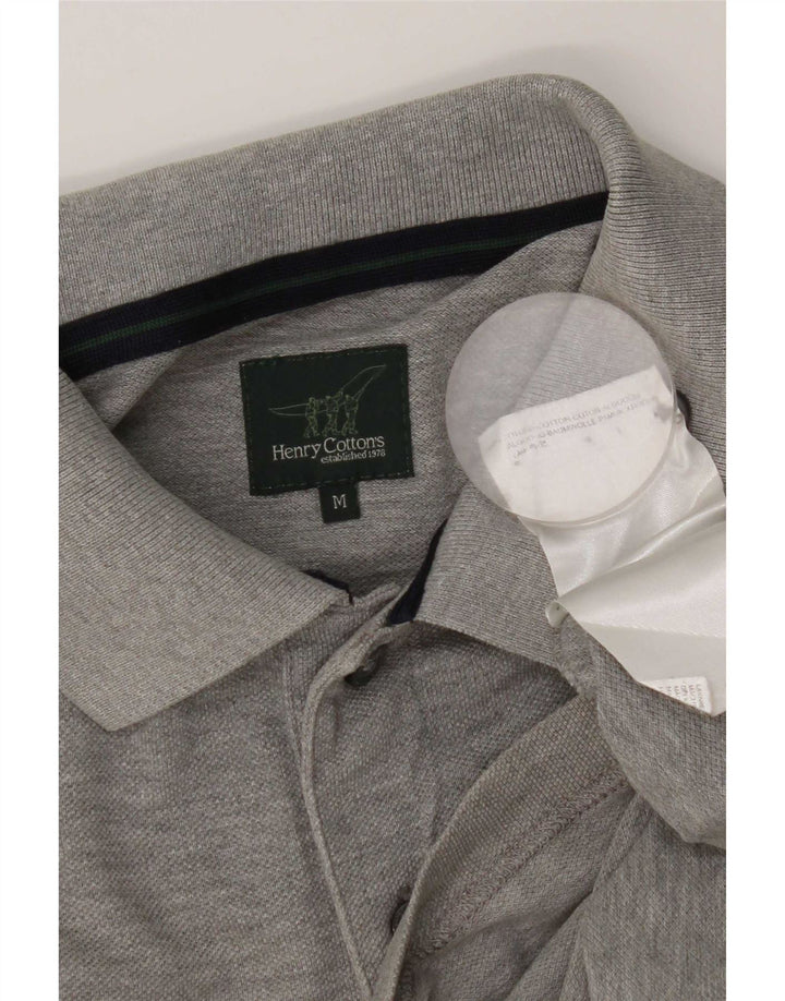 Polo da uomo Henry Cottons in cotone grigio medio