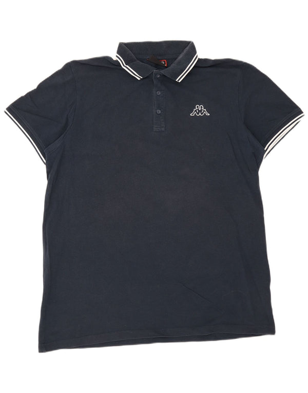 Ανδρικό μπλουζάκι πόλο Kappa 2XL Navy Blue ριγέ βαμβακερό