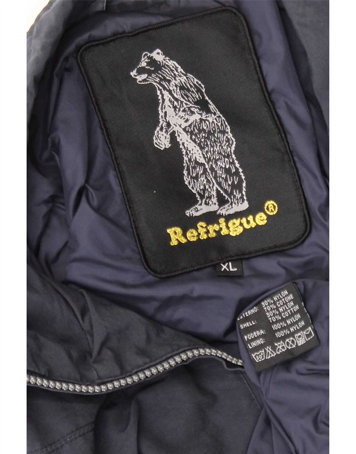 Giubbotto bomber da uomo Refrigue UK 42 XL nylon blu navy