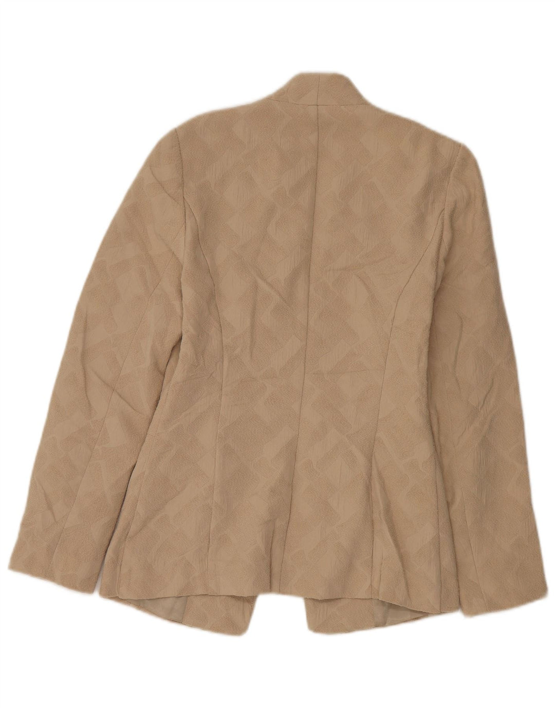 Marks & Spencer Womens Open Blazer Jacket UK 8 Small Beige Geometric