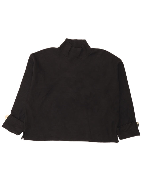 Zara Damen Übergroßes Top Langarm UK 14 Medium Schwarz Baumwolle