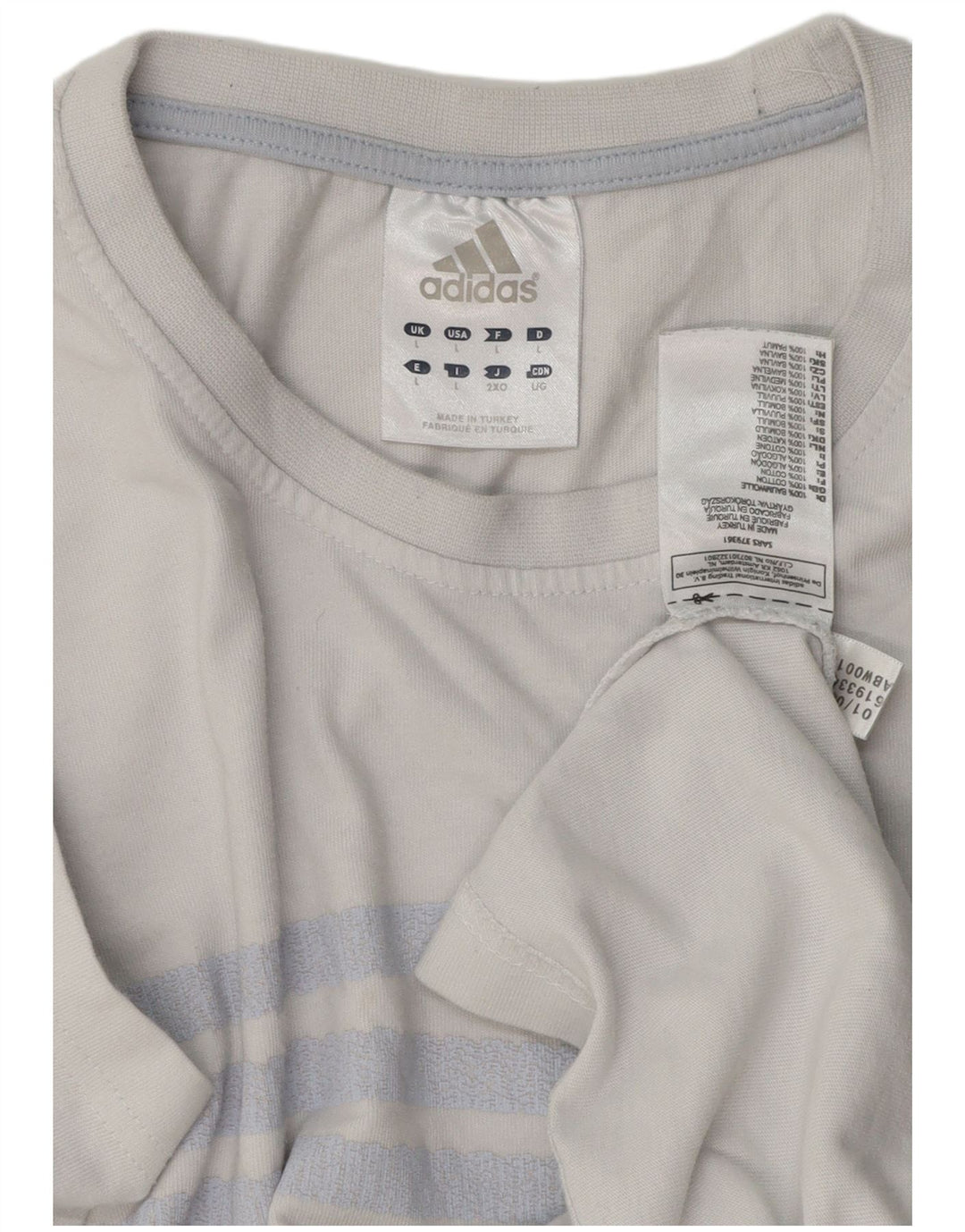 Adidas Mens T-Shirt Top Large Blue Cotton