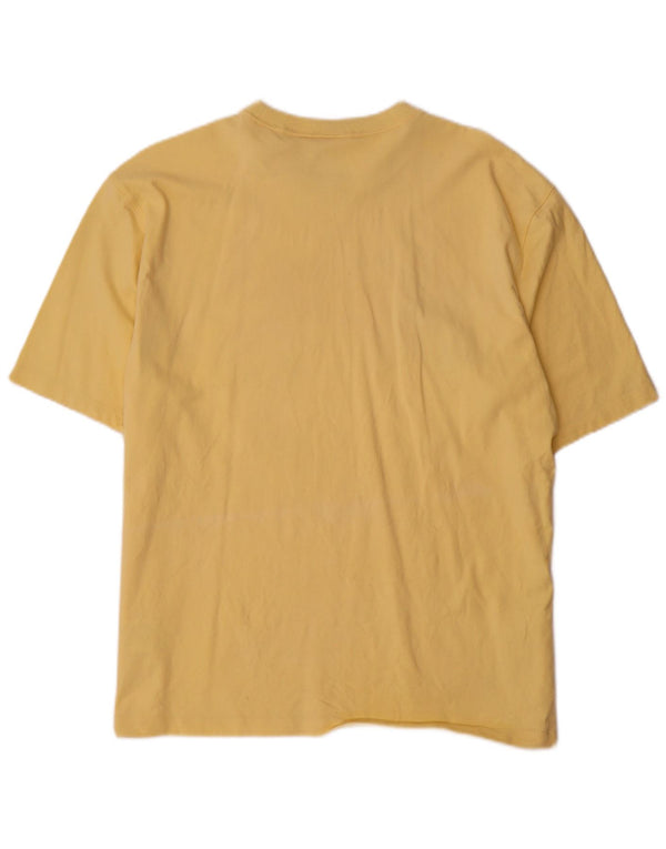 Adidas Womens Oversized Graphic T-Shirt Top UK 12/14 Medium Yellow Cotton