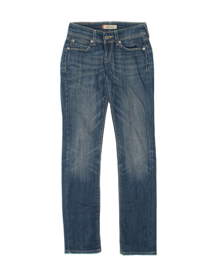 LEVI'S Womens 571 Slim Jeans W25 L32 Blue Vintage Levi's and Second-Hand Levi's from Messina Hembry 
