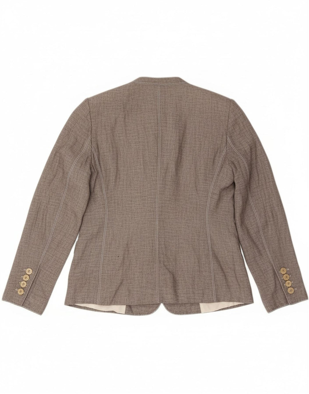 Armani Collezioni Womens 2 Button Blazer Jacket IT 46 Large Grey Linen
